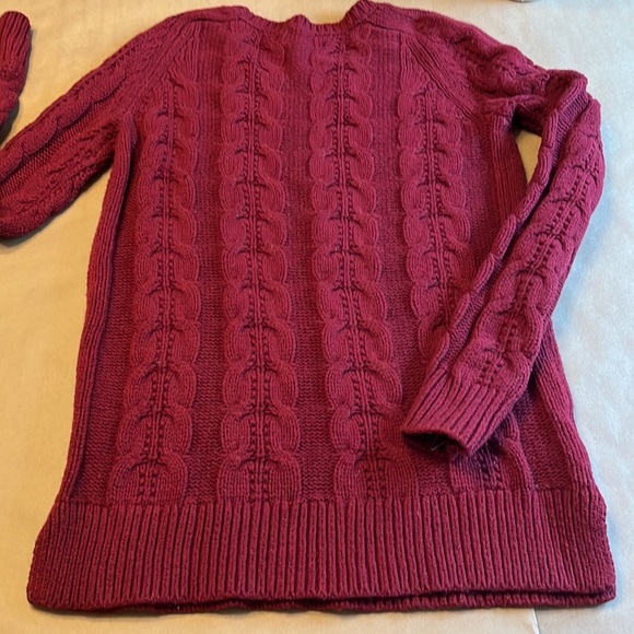 Loft Crew Neck Sweater Size Small Maroon - Picture 6 of 8